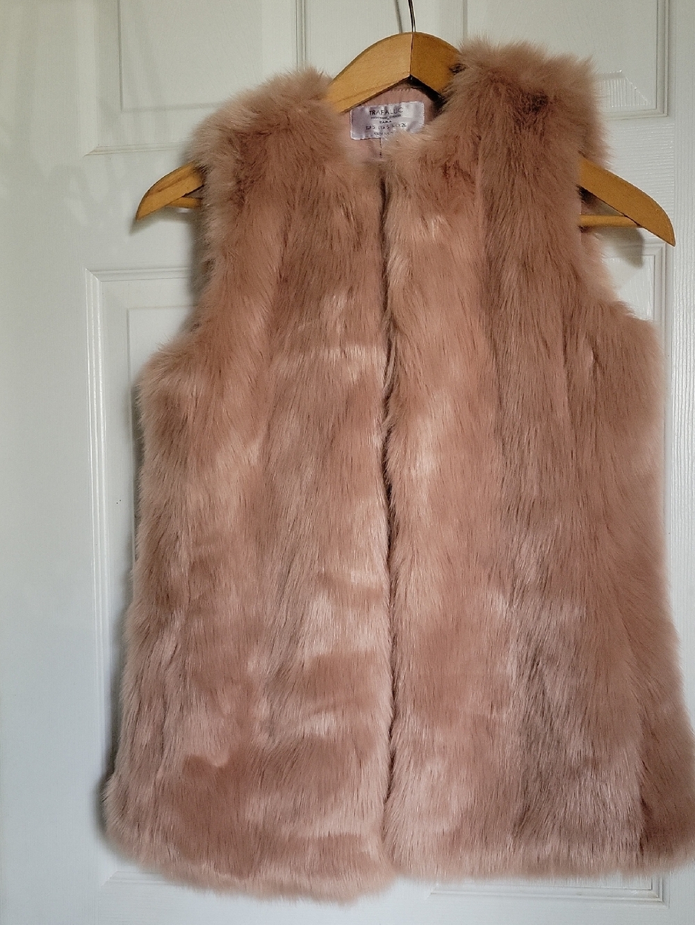 Zara New With Tags Champagne Faux Fur Vest. Sz Small See Measurements